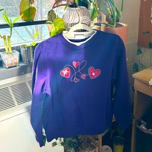 Studio works petite grandma sweater with hearts